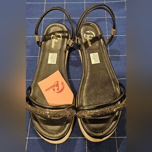 Bata shoes Brasil Rhinestone Black Platform sandals Size 9 Black Women's Sandals